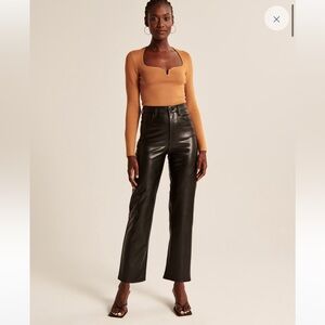 NWT Abercrombie Vegan Leather Straight Leg Pant